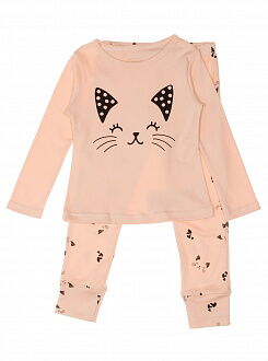 Пижама для девочки Фламинго Кошечка персиковая 245-222 - цена