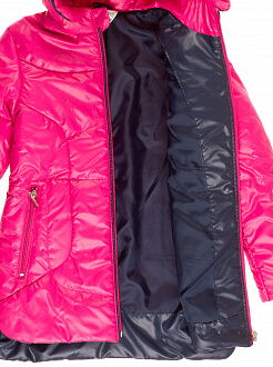 Куртка удлиненная для девочки ОДЯГАЙКО малиновая 22042 - фото