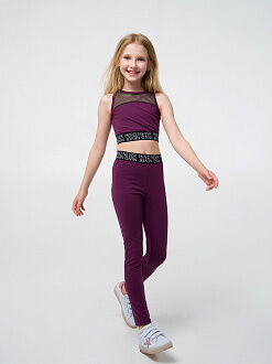 Спортивный топ для девочки SMIL бордовый 110662/110665/110670 - фотография