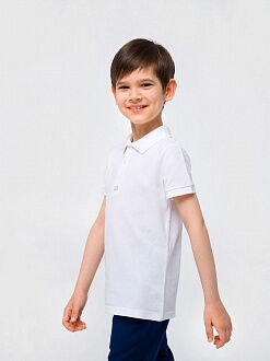 Футболка-поло с коротким рукавом для мальчика SMIL белая 114754 - фото