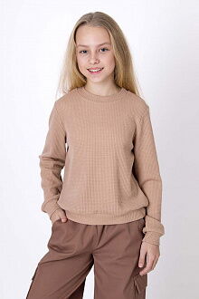 Свитшот для девочки Mevis коричнева карамель 4771-03 - цена