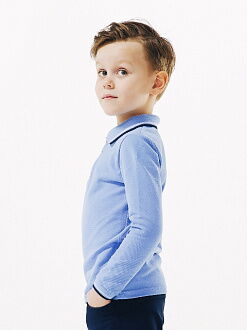 Поло с длинным рукавом для мальчика SMIL синее 114656/114657/114658 - размеры