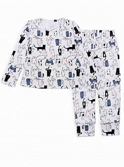 Пижама для девочки Фламинго Котики белая 245-217 - цена