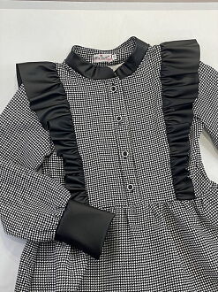 Платье со вставками из экокожи Michell черное 2208 - купить
