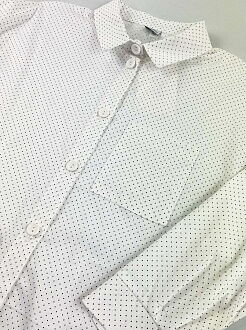 Школьная рубашка для девочки Mevis Горошек белая 4757-04 - размеры
