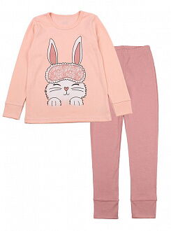 Пижама для девочки Фламинго Кролик персиковая 247-212 - цена