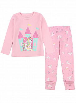 Пижама для девочки Фламинго Единорог в замке розовая 245-222 - цена
