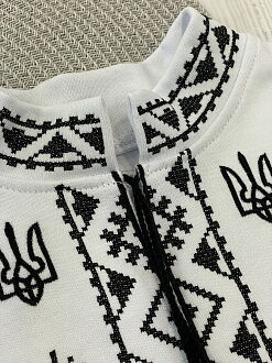 Трикотажная вышиванка для мальчика Фламинго белая 791-212 - картинка