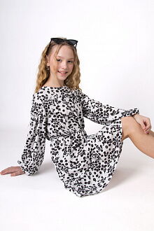 Платье для девочки Mevis Цветочки черно-белое 4991-02 - размеры