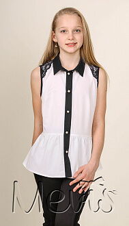 Блузка без рукава для девочки  Mevis белая 1855-02 - цена
