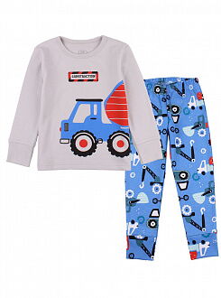 Пижама для мальчика Фламинго Машинка серая 256-222 - цена