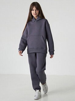 Утепленный спортивный костюм для девочки графит 2708-02 - цена