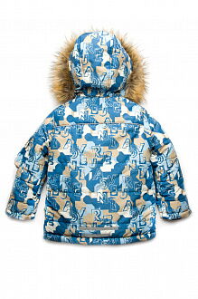 Куртка зимняя для мальчика Модный карапуз Буквы синяя 03-00735 - размеры