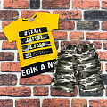 Комплект футболка и шорты для мальчика Милитари Камуфляж желтый 1092 - фото
