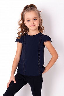 Блузка для девочки Mevis синяя 3729-03 - цена