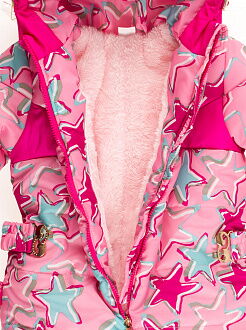 Комбинезон зимний сдельный для девочки Одягайко Звезды розовый 3186О - фотография