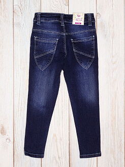 Стильные джинсы для девочки темно-синие 90412 - фото