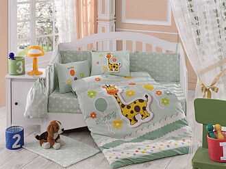Комплект постельного белья в детскую кроватку HOBBY Puffy салатовый 100*150/2*35*45 - цена