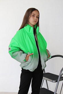 Светоотражающая куртка для девочки Kidzo зеленая 3442 - цена