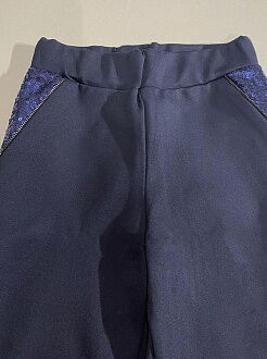 Брючки-лосины трикотажные для девочки Mevis синие 3777-01 - фото