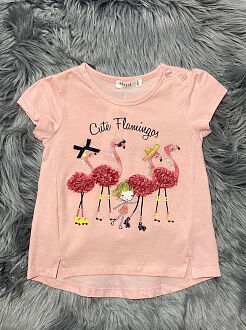 Комплект футболка и бриджи для девочки Breeze Cute Flamingos персиковый 13490 - картинка