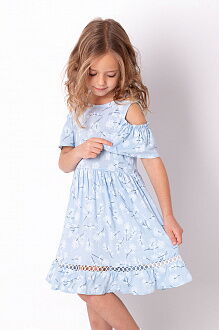 Платье для девочки Mevis Цветы голубое 3654-01 - цена