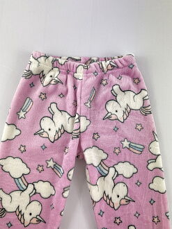 Пижама вельсофт для девочки Фламинго Единороги розовая 855-910 - картинка