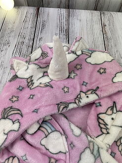 Теплый халат вельсофт для девочки Фламинго Единороги розовый 771-910 - купить