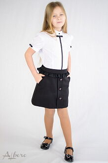 Школьная юбка с пуговицами Albero синяя 3030 - цена