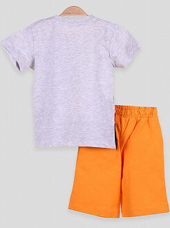 Комплект футболка и шорты для мальчика Breeze Собачка серый 14408 - фото