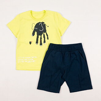 Комплект летний (футболка+шорты) для мальчика  Robinzone салатовый КС-204 - цена