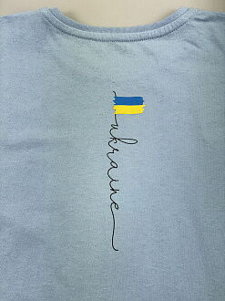 Футболка для девочки Фламинго голубая Ukraine 778-110 - размеры
