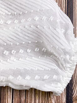 Блузка со стойкой Mevis молочная 2686-01 - картинка