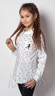 Блузка-рубашка для девочки Mevis Балерина белая 2298-01 - цена