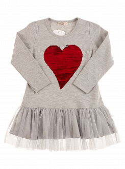 Платье для девочки Barmy Сердце серое 3077 - цена