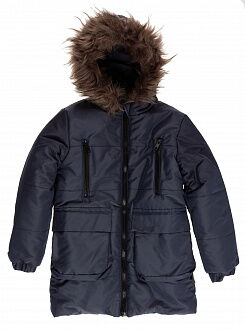 Куртка зимняя для мальчика Одягайко темно-синяя 20229 - цена