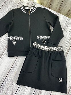 Бомбер для девочки Mevis черный 4106-02 - Киев