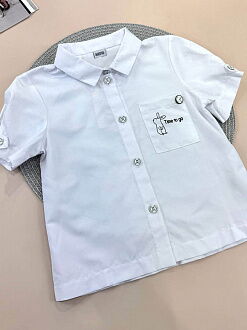 Рубашка для девочки Mevis Time to go белая 4134-01 - Киев