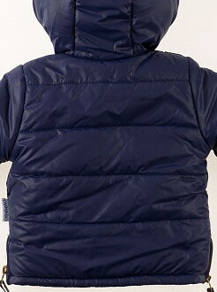 Куртка зимняя для девочки Одягайко темно-синяя 20040О - фотография