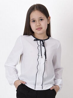Блузка для девочки Mevis белая 4436-01 - цена