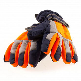Перчатки для мальчика зимние из непромокаемой ткани YO! оранжевые RN-003 - цена