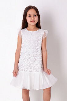 Нарядное платье для девочки Mevis белое 3876-01 - цена