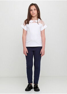 Трикотажная блузка для девочки Vidoli белая 19596 - цена