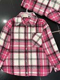 Теплая рубашка для девочки малиновая 0907