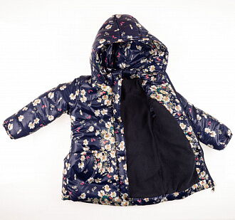Куртка удлиненная для девочки ОДЯГАЙКО темно-синяя 22166 - фото