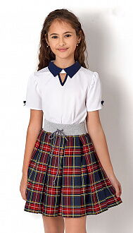 Школьная блузка для девочки Mevis белая 2687-02 - фото