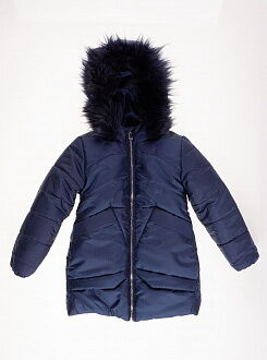 Куртка зимняя для девочки Одягайко темно-синяя 20200 - цена