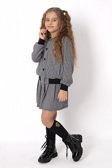 Костюм бомбер и юбка для девочки Mevis серый 4936-01 - размеры