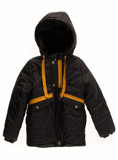 Куртка зимняя для мальчика Одягайко черная 20046 - фото