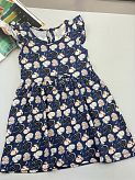 Платье для девочки Breeze Листики синее 15905